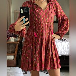 OLIPHANT XS dress brown and pink shimmer